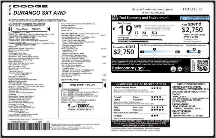 2015 Dodge Durango SXT AWD